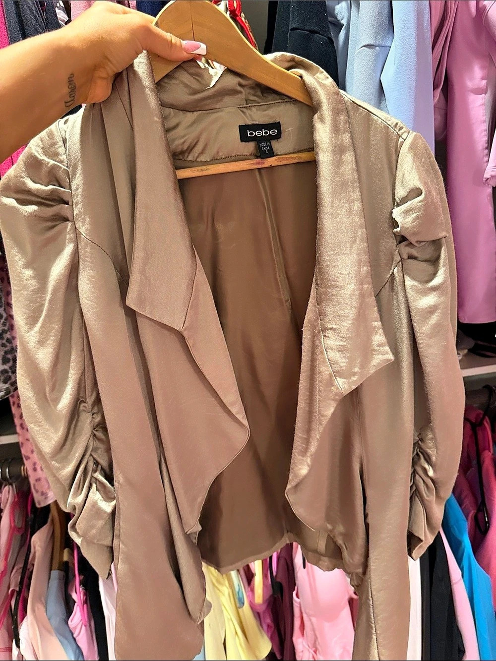 Vintage bebe Draped Jacket in Pink Like New Y2K jacket
